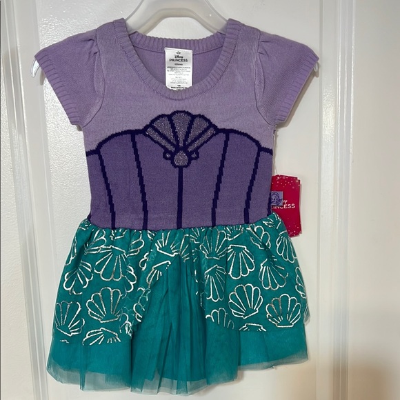 Disney Princess Toddler Girl Ariel Cosplay Sweater Dress, Sizes 12M- 2T - Picture 3 of 13